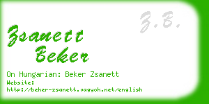 zsanett beker business card